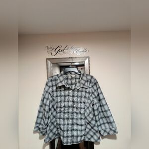 Christopher & Banks Women's Monochrome Plaid Shirt